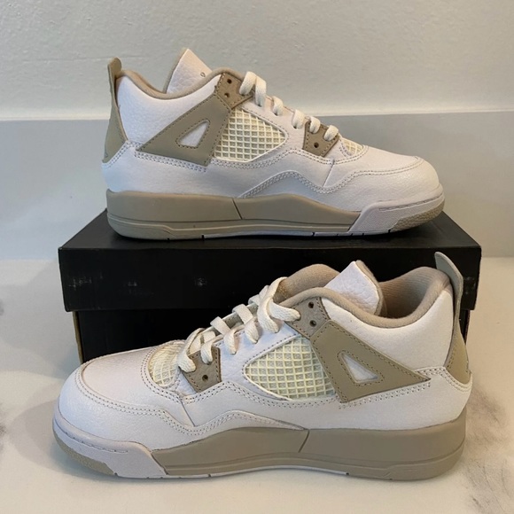 Jordan Other - NIKE AIR JORDAN 4 RETRO PS IV 4 Linen SAND White 487725 118 1Y UK 13.5 EUR 32